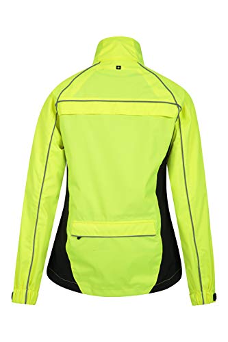 Mountain Warehouse Chaqueta Impermeable Adrenaline Mujer - Chaqueta Transpirable Mujer, Chaqueta Lluvia Reflectante - Ciclismo & Running Amarillo 34