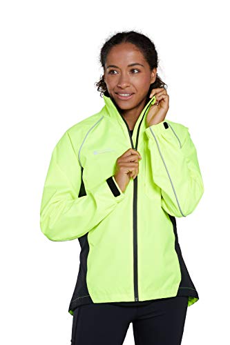 Mountain Warehouse Chaqueta Impermeable Adrenaline Mujer - Chaqueta Transpirable Mujer, Chaqueta Lluvia Reflectante - Ciclismo & Running Amarillo 34