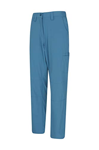 Mountain Warehouse Hiker Stretch Womens Trousers - UV Protection Ladies Pants, Quick Drying Bottoms, Multiple Pockets - Best for Outdoors, Picnic, Parks Azul 40