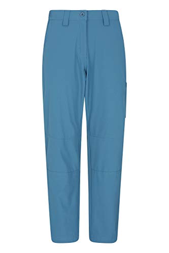 Mountain Warehouse Hiker Stretch Womens Trousers - UV Protection Ladies Pants, Quick Drying Bottoms, Multiple Pockets - Best for Outdoors, Picnic, Parks Azul 40