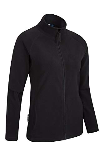 Mountain Warehouse Jersey Polar Raso para Mujer - Suéter Ligero - Secado rápido - Sudadera cálida y Suave - Ideal para Viajar y pasear, Invierno Negro 34