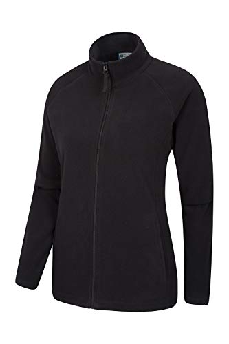 Mountain Warehouse Jersey Polar Raso para Mujer - Suéter Ligero - Secado rápido - Sudadera cálida y Suave - Ideal para Viajar y pasear, Invierno Negro 34