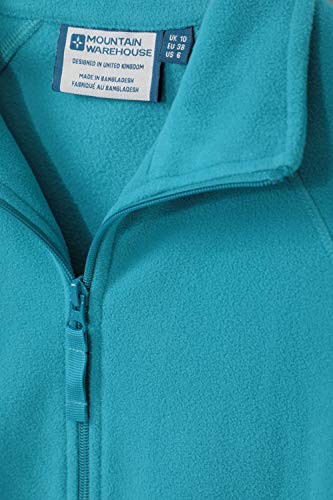 Mountain Warehouse Jersey Polar Raso para Mujer - Suéter Ligero - Secado rápido - Sudadera cálida y Suave - Ideal para Viajar y pasear, Invierno Verde Agua 34