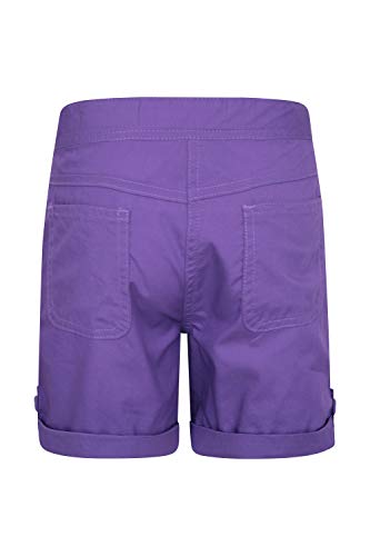 Mountain Warehouse Pantalón Corto Shore para niños - Pantalón Corto de algodón 100% para niños, pantalón Corto para Vacaciones largas, Pantalones con bajo Vuelto Morado Oscuro 9-10 Años