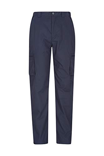 Mountain Warehouse Trek Emigre los Pantalones al Aire Libre de Mens - Pantalones de sequía rápidos, Fondos Ocasionales elásticos de Waistband, 6 Pantalones Regulares Azul Marino 46W