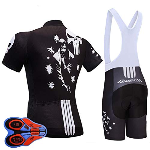 Moxilyn Ropa de Ciclismo para Hombre Traje de Bicicleta Conjunto de Verano Top + Bib Shorts Acolchados, Almohadilla de Asiento de Gel 9D para Montar En Bicicleta Conjunto Cómodo y De Secado Rápido