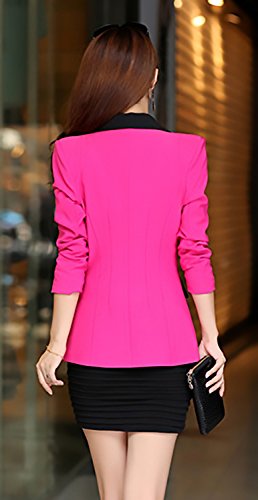 Mujer Blazer Fashion Elegantes Oficina Negocios Chaqueta De Traje Basic Manga Larga De Solapa Splice Slim Fit Con Botonadura Fiesta Party De Noche Camisa Chaqueta De Mujer Abrigos Primavera Otoño Ropa