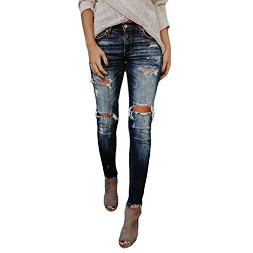 Mujer Vaqueros Push Up Rotos Ocio Estilo Skinny Jeans De EláSticos Ropa Pantalones STRIR (S)