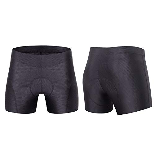 “N/A” Pantalones Cortos de Ciclismo para Mujer, Acolchados 3D, para Montar en Bicicleta - Negro - Large