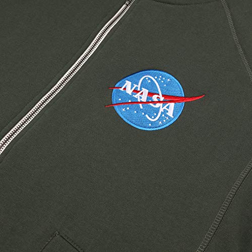 Nasa Embroidery Circle Logo Chaqueta bomber, Verde (Khaki Green Kha), M para Hombre