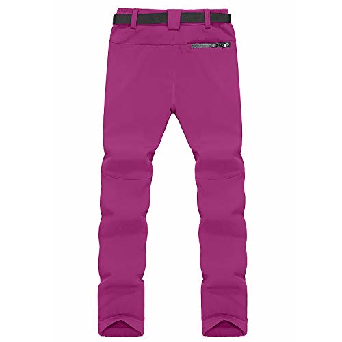 Naudamp Pantalones de Senderismo Forrados con Forro Polar de Invierno Softshell para Mujer Pantalones para Caminar Ligeros de Secado rápido al Aire Libre