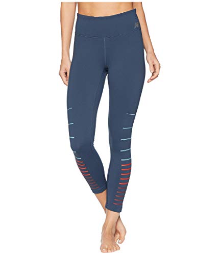 New Balance Crop Highrise Print Mallas, Mujer, Petrol, L