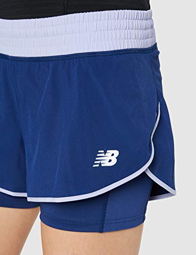 New Balance Impact 4 Inch Running Short Bañador, Mujer, Techtonic Blue, Large