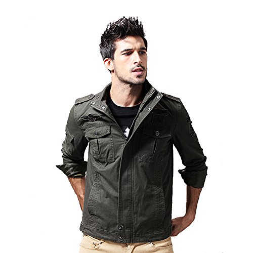 Newbestyle - Chaqueta - para Hombre Ejército Verde Large