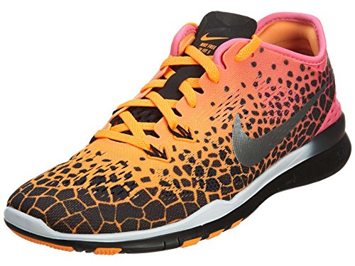 Nike Free Wmns Nke 5.0 TR Fit 5 PRT - BLK/mtllc SLVR-PNK PW-brght ct, color, talla 39