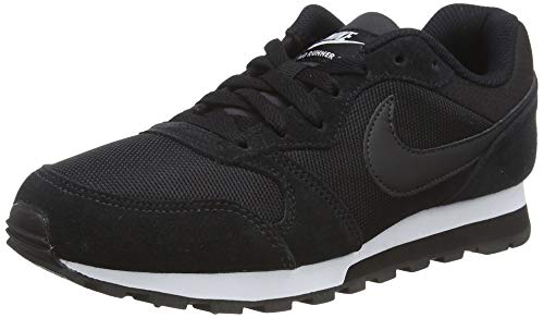 Nike MD Runner 2, Zapatillas de Running Mujer, Negro (Black / Black-White), 35.5