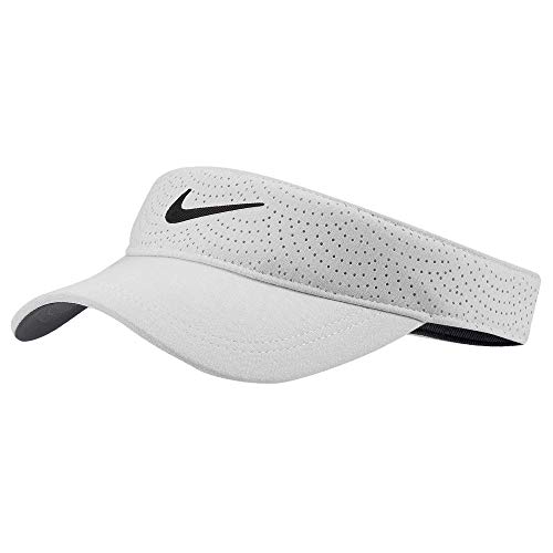 Nike Visera Aerobill para mujer - BV1080, nike aerobill visor para mujer, Talla única, Blanco/Antracita/Negro