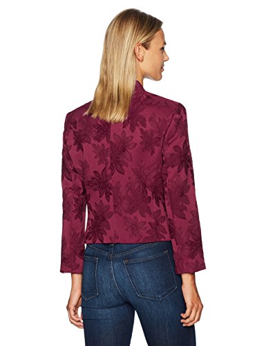 Nine West Chaqueta de antelina de jacquard floral de nueve mujeres del oeste, Burdeos, 2