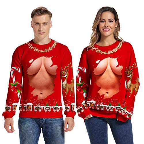 N/N Divertidos Cuello Redondo Pareja Unisex Impresión 3D Sudaderas Ligeras Frescas