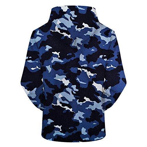 N\P Sudadera con Capucha con Estampado 3D Unisex con Estampado de Camuflaje Pullover Ligero y Fresco Sudaderas con Capucha Bolsillos