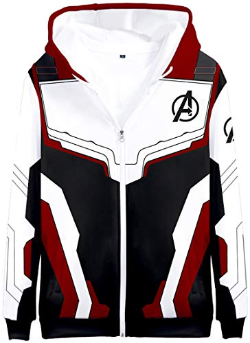 OLIPHEE Sudaderas con Capucha de Guerrero cuántico de Avengers: Endgame para niños zipjh-M