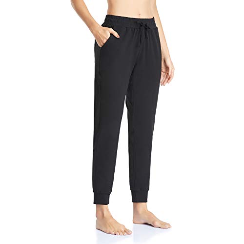 Ollrynns Pantalones Chándal Mujer Algodón Largos Jogging Pantalón Deportivos con Bolsillos para Yoga Fitness Jogger Correr Casual N061 (Negro, M)