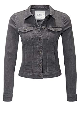 Only GE LESTA - Chaqueta vaquera para mujer Dark Grey Denim 38