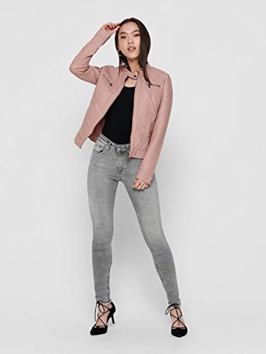 Only Onlbandit Faux Leather Biker Otw Noos Chaqueta de Cuero sintético, Adobe Rose, 34 para Mujer