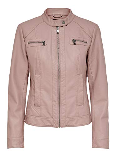 Only Onlbandit Faux Leather Biker Otw Noos Chaqueta de Cuero sintético, Adobe Rose, 34 para Mujer