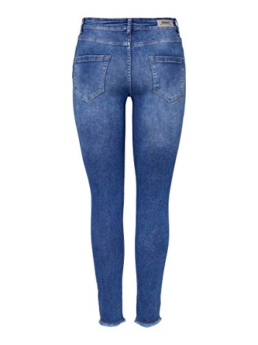 Only Onlblush Life Midsk Ankraw Rea12187 Vaqueros, Denim Azul Medio, 30W / 34L para Mujer