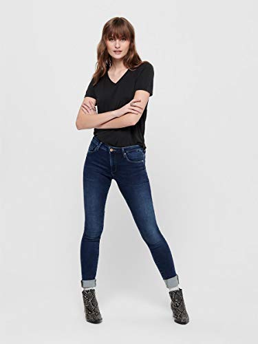 Only Onlcarmen Life Reg SK Jogg Pj292 Vaqueros, Dark Blue Denim, L32/W25 para Mujer