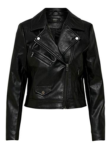 Only Onlenya Faux Leather Biker CC Otw Chaqueta, Negro (Black Black), 42 (Talla del fabricante: 40) para Mujer