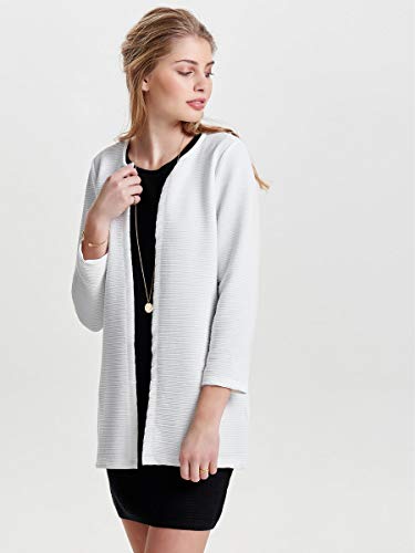 Only Onlleco 7/8 Long Cardigan Jrs Noos, Chaqueta Para Mujer, Blanco (Cloud Dancer Cloud Dancer), 38 (Talla Fabricante: M)