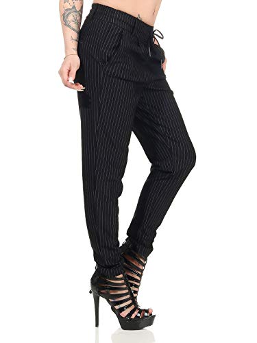 Only Onlpoptrash Classic Pinstripe Pant Noos Pantalones, Negro (Black), 38 /L30 (Talla del Fabricante: Medium) para Mujer