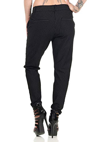 Only Onlpoptrash Classic Pinstripe Pant Noos Pantalones, Negro (Black), 38 /L30 (Talla del Fabricante: Medium) para Mujer