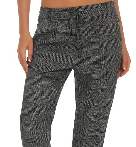 Only Onlpoptrash Soft Check Pant Noos Pantalones, Gris (Black Checks: Cloud Dancer), W29/L30 (Talla del Fabricante: Medium) para Mujer