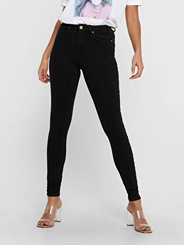 Only Onlpower Mid Push Up SK BB Rea3659 Vaqueros Skinny, Negro (Black Black), 36/L32 (Talla del Fabricante: Small) para Mujer