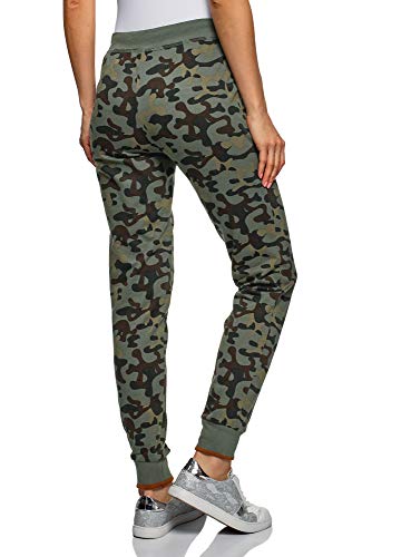 oodji Ultra Mujer Pantalones de Punto con Cordones, Verde, XXS