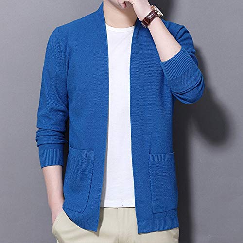 Otoño Invierno Nuevo Cárdigan para Hombre Casual Cálido Tejido De Punto Suéter para Hombre Moda Color Sólido Abrigo De Cuello Alto 4XL 02