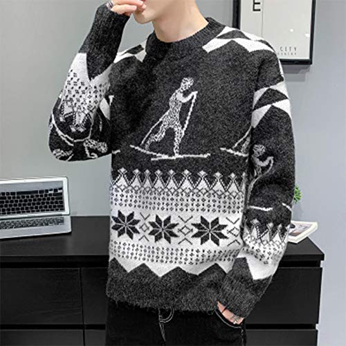 Otoño Invierno Nuevo Pulóver Hombres Moda Casual Cálido Suéter De Hombre Manga Larga Cuello Redondo Jerseys Hombres Abrigo XL 03