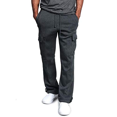 Overdose Pantalones De Hombre Overol De Empalme Casual Pocket Sport Work Pantalones De Pantalón Casual Trabajar Pantalones De Chándal Largos Pantalon Palazzo Negro