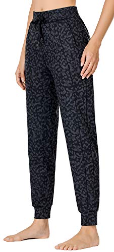 OVRUNS Pantalones de chándal para mujer de corte ajustado, pantalones de chándal para tiempo libre, con bolsillos laterales para correr, fitness Color negro camuflaje. 48-50