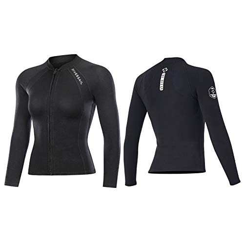 Owntop Traje de Neopreno para Hombres y Mujeres - Chaqueta de Neopreno de Manga Larga 2mm Traje de Buceo para Natación Surf para Adultos y Jóvenes M