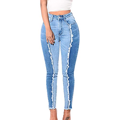 Pamilk Y2K Jeans Baggy Boyfriend - Pantalones vaqueros para mujer con agujeros, elásticos con estampado de leopardo, cintura alta