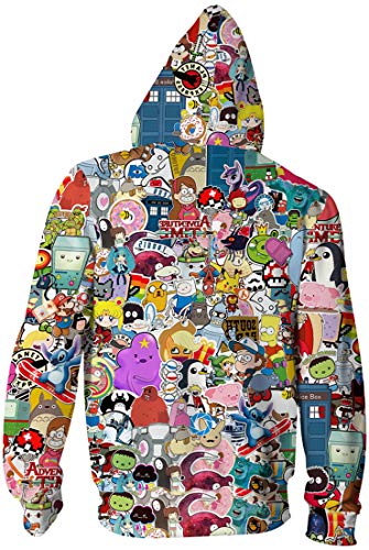 PANOZON Sudadera Mujer con Dibujos de Anime Naruto Goku Chaqueta con Cremallera (S, Animación 07)