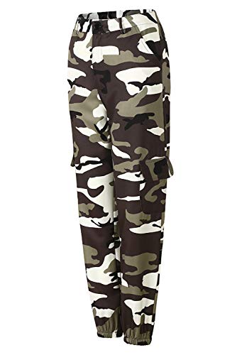 Pantalon Camuflaje Mujer Tallas Grandes Retro Boyfriend Pantalone Chandal Cargo Baggy Hip Hop Danza Harem Pants Leggins Deporte Cintura Alta Camo Trousers Pantalon Militar Colores Punk Rock Streetwear