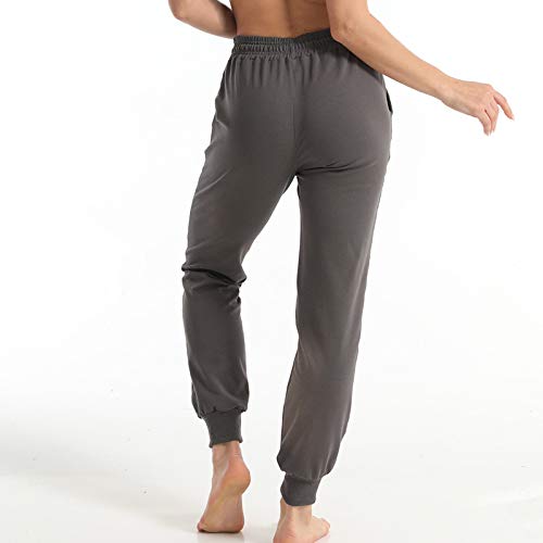 Pantalón Chándal y Deportivo para Mujer Pantalones de Estilo Libre Largo Suelto Elástico para Corredores Pantalón con Bolsillos y Cordón Ajustable para Deporte Yoga Gimnasio