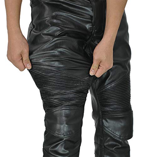 Pantalones De Cuero Elásticos Protectores De La Motocicleta, Pantalones Rectos Impermeables Y A Prueba De Viento De La Motocicleta, Pantalones Anticaída (M)