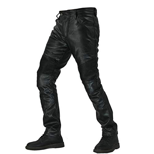 Pantalones De Cuero Elásticos Protectores De La Motocicleta, Pantalones Rectos Impermeables Y A Prueba De Viento De La Motocicleta, Pantalones Anticaída (M)