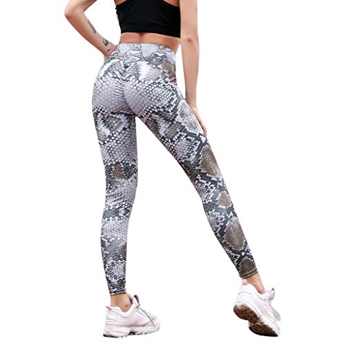 Pantalones de Yoga Mujeres, SUNNSEAN Estampado de Serpiente Leggings de Cintura Alta Serpentine Women Yoga Pantalones Leggins de Malla Moda Pantalón de Chándal